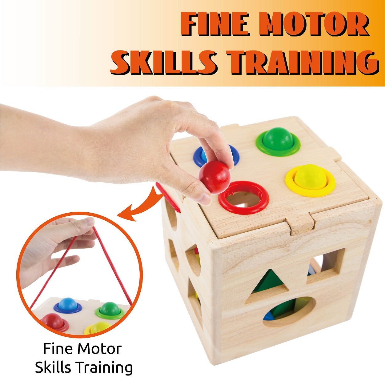 Wooden Activity Cube - Shapes and Blocks