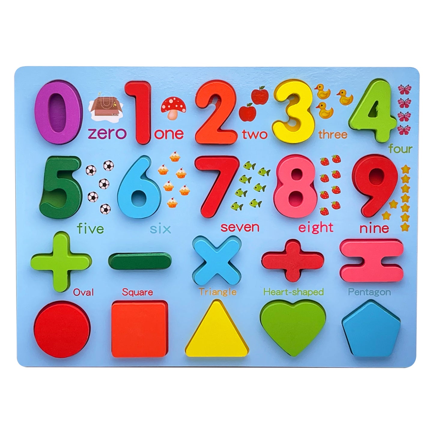 Wooden Alphabet Puzzle Board & Number Educational Learning Toy